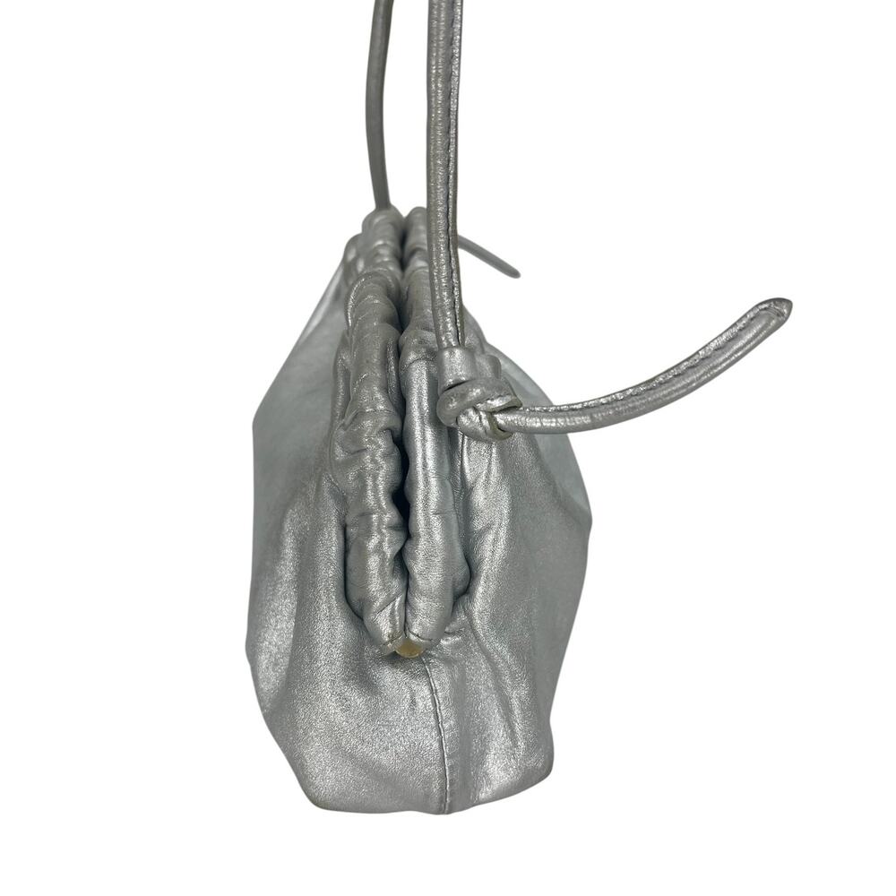 Mansur Gavriel Mini Cloud Clutch Silver Leather Crossbody Bag - Picture 9 of 14